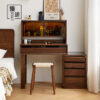 North America imported black walnut full solid wood dressing table chest of cabinets integrated makeup table multi-function storage cabinet