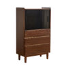 North America imported black walnut full solid wood chest cabinet side cabinet glass small apartment metropolitan wall drawer storage cabinet