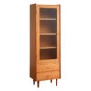 Solid wood bookcase cherry wood floor-standing bookcase wine cabinet Nordic glass door living room Japanese display cabinet TV side cabinet