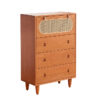 Full solid wood cherry wood four chests of cabinet Nordic modern simple Japanese log small apartment rattan living room storage
