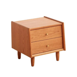 Nordic cherry wood full solid wood bedside table bedroom storage small apartment side cabinet Japanese modern simple furniture