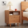 Cherry wood full solid wood bedside table Nordic modern simple bedroom storage small side cabinet Japanese log furniture