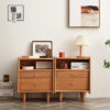 Cherry wood full solid wood bedside table Nordic modern simple bedroom storage small side cabinet Japanese log furniture