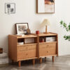 Cherry wood full solid wood bedside table Nordic modern simple bedroom storage small side cabinet Japanese log furniture