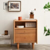 Cherry wood full solid wood bedside table Nordic modern simple bedroom storage small side cabinet Japanese log furniture