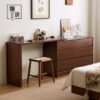 North America imported black walnut full solid wood dressing table small apartment retractable makeup table corner six chest of cabinets integrated
