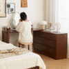North America imported black walnut full solid wood dressing table small apartment retractable makeup table corner six chest of cabinets integrated