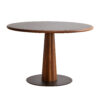 Walnut Dining Table-Round Dining Table-05 North American black walnut stone plate dining table full solid wood Nordic round household retro small apartment Japanese dining table