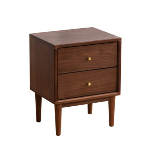 North American black walnut bedside table bedroom storage and storage retro simple small apartment double pump full solid wood side cabinet