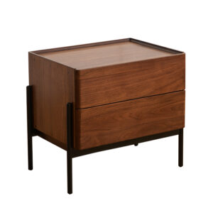 North America imported black walnut full solid wood bedside table Nordic bedroom small apartment bedside storage storage side cabinet