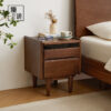 Imported black walnut full solid wood bedside table bedside storage cabinet glass small apartment medieval log
