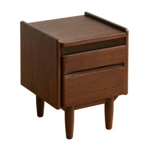 Imported black walnut full solid wood bedside table bedside storage cabinet glass small apartment medieval log