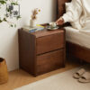 North America imported black walnut full solid wood bedside table log bedroom storage side cabinet Japanese retro