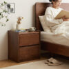 North America imported black walnut full solid wood bedside table log bedroom storage side cabinet Japanese retro