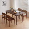 North American black walnut full solid wood dining table for household rectangular retro light luxury simple small apartment dining table and chair combination