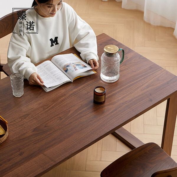 North American black walnut dining table and chair combination full solid wood Nordic rectangular retro simple small apartment dining table