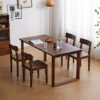 North American black walnut dining table and chair combination full solid wood Nordic rectangular retro simple small apartment dining table