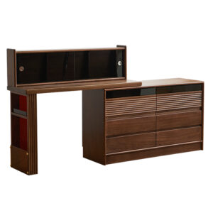 Imported black walnut full solid wood dressing table chest of cabinets integrated telescopic corner Nordic bedroom storage