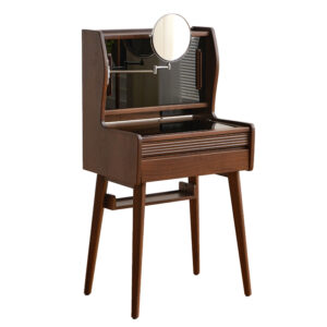 Imported black walnut full solid wood dressing table in North America small bedroom with mirror makeup table storage cabinet