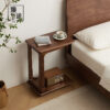 North America imported black walnut full solid wood sofa side movable coffee table bedroom bedside balcony table