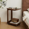 North America imported black walnut full solid wood sofa side movable coffee table bedroom bedside balcony table