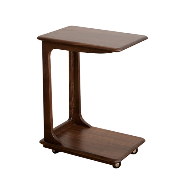 North America imported black walnut full solid wood sofa side movable coffee table bedroom bedside balcony table