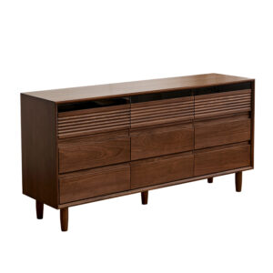 North America imported black walnut full solid wood nine chests of cabinet retro small apartment living room storage bedroom bed tail cabinet