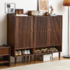 North America imported black walnut full solid wood shoe cabinet breathable small apartment metropolitan entrance foyer storage cabinet porch cabinet