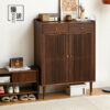 North America imported black walnut full solid wood shoe cabinet breathable small apartment metropolitan entrance foyer storage cabinet porch cabinet