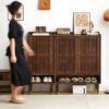 North America imported black walnut full solid wood shoe cabinet breathable small apartment metropolitan entrance foyer storage cabinet porch cabinet