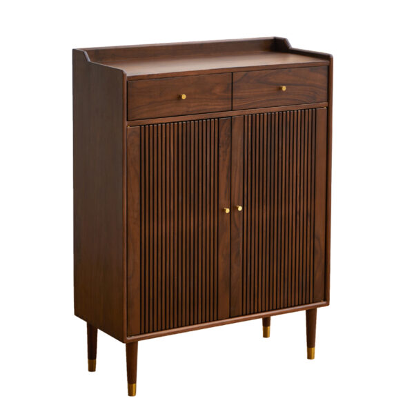 North America imported black walnut full solid wood shoe cabinet breathable small apartment metropolitan entrance foyer storage cabinet porch cabinet