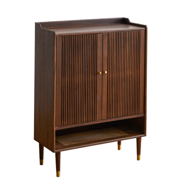 North America imported black walnut full solid wood shoe cabinet breathable small apartment metropolitan entrance foyer storage cabinet porch cabinet