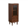 North America imported black walnut full solid wood TV side cabinet small household wine cabinet combination living room storage cabinet