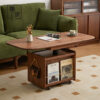 All solid wood imported from North America black walnut wood coffee table foldable lift mobile sofa edge table with storage cabinet