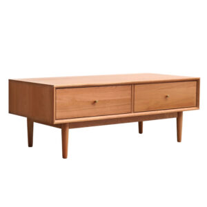 Nordic cherry wood full solid wood tea table log furniture Japanese simple small apartment home living room tea table