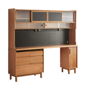 Zhennuo sideboard full solid wood cherry wood home dining table integrated wall wine cabinet Nordic simple living room storage cabinet