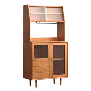 Fully solid wood sideboard cherry wood modern simple Japanese small apartment Nordic storage cabinet household tea cabinet high cabinet