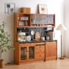 Cherry wood full solid wood sideboard Nordic storage cabinet Japanese-style small restaurant storage tea cabinet against the wall