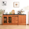 Cherry wood full solid wood sideboard Nordic storage cabinet Japanese-style small restaurant storage tea cabinet against the wall
